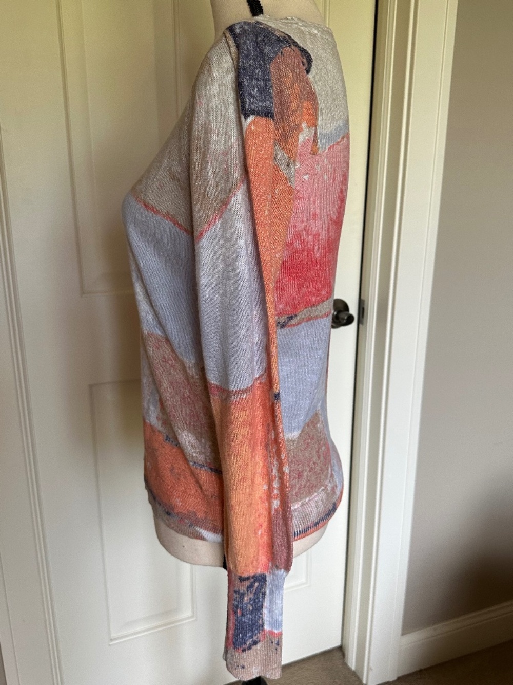NIC & ZOE Printed Geo Sweater, XS, Puff Sleeve detail - Picture 13 of 15